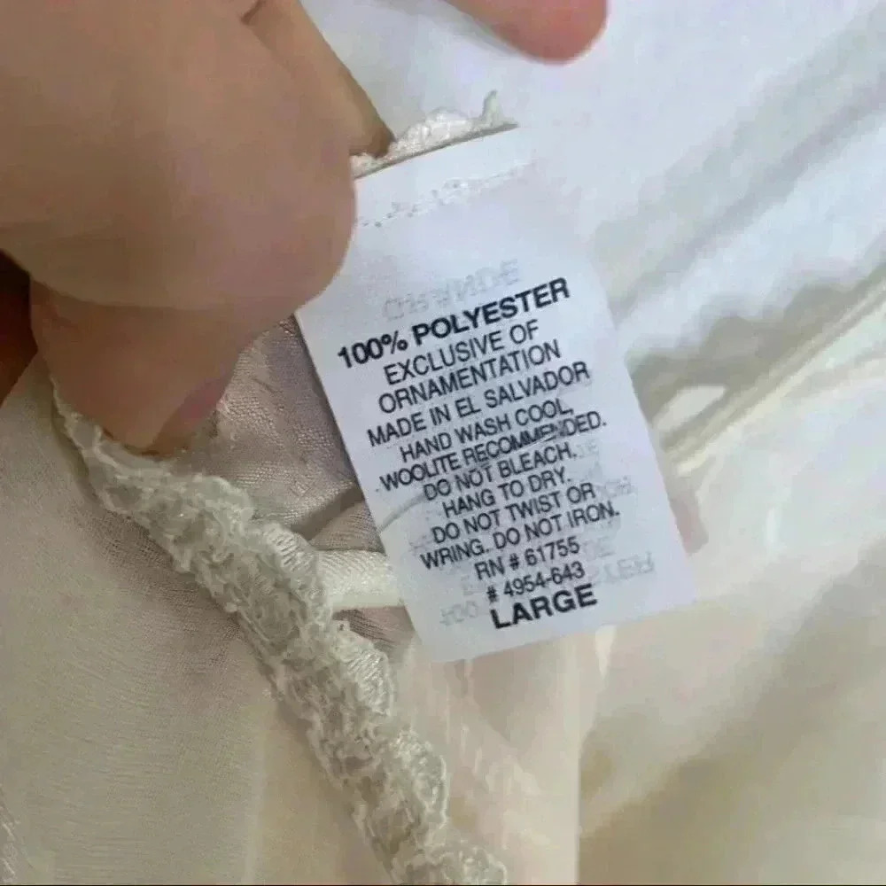 NWT vintage juliara dead stock white heart nightie or nightgown large - Picture 5 of 9